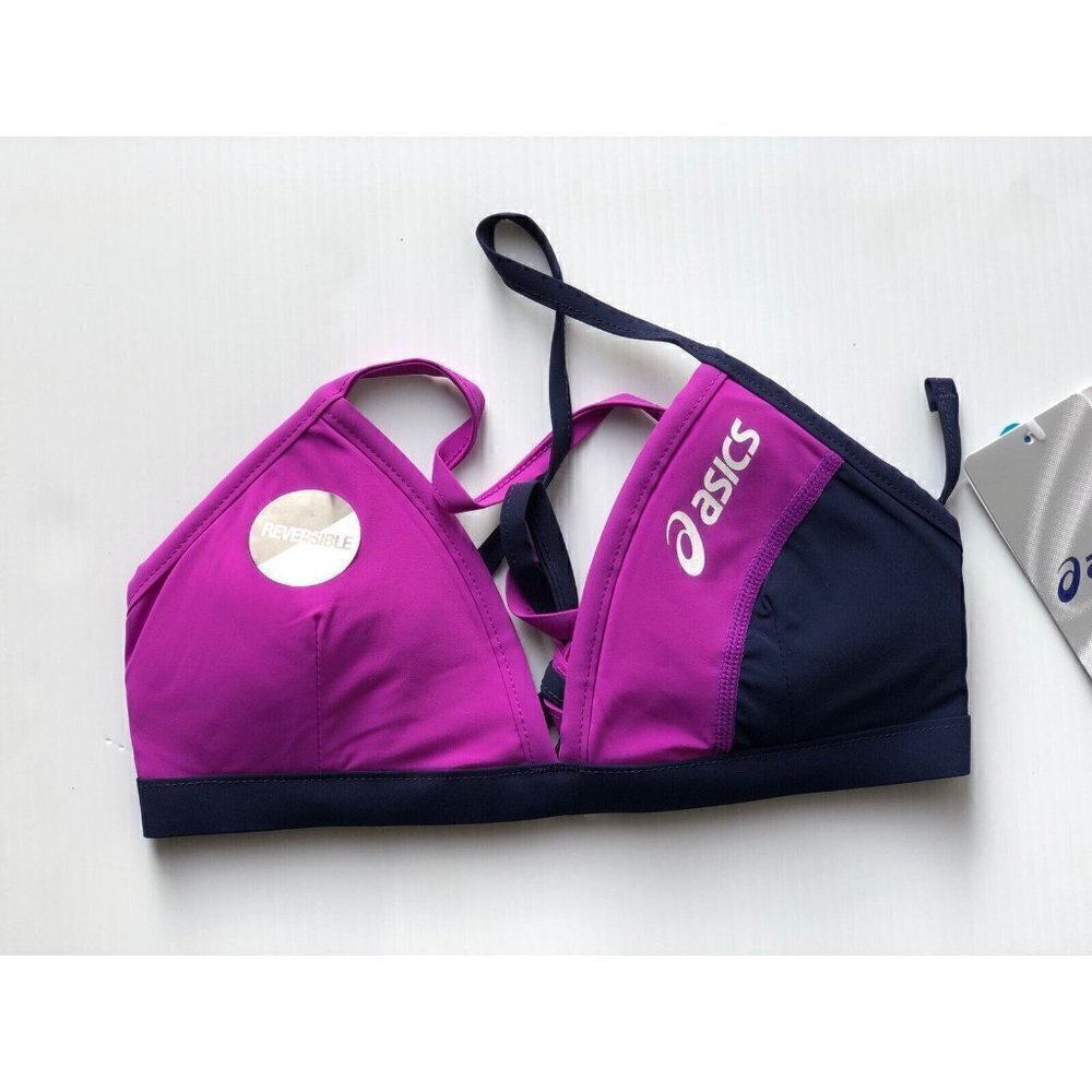 ASICS Women's Kanani Reversible Bikini Top Purple Size M - Picture 2 of 5